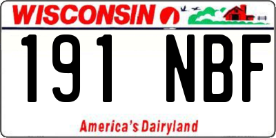 WI license plate 191NBF