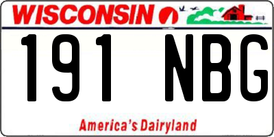 WI license plate 191NBG