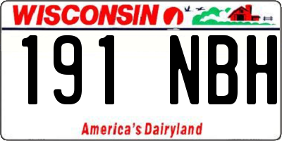 WI license plate 191NBH