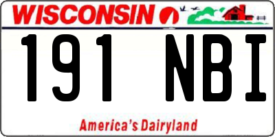 WI license plate 191NBI