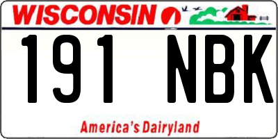 WI license plate 191NBK