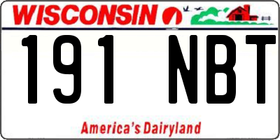 WI license plate 191NBT