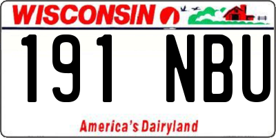 WI license plate 191NBU