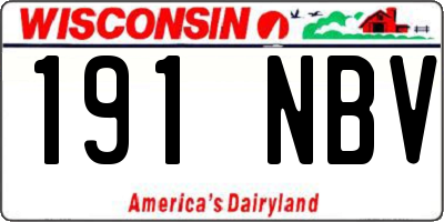 WI license plate 191NBV