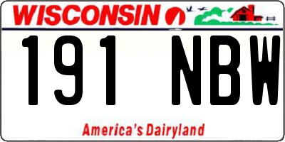 WI license plate 191NBW