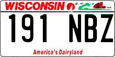 WI license plate 191NBZ