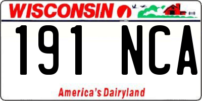 WI license plate 191NCA