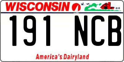 WI license plate 191NCB