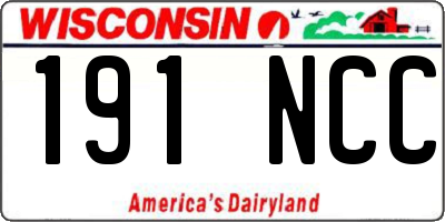 WI license plate 191NCC