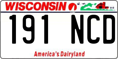 WI license plate 191NCD