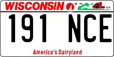 WI license plate 191NCE