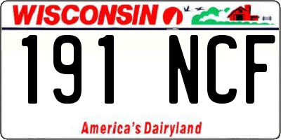 WI license plate 191NCF