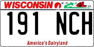 WI license plate 191NCH