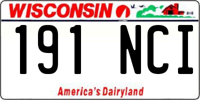 WI license plate 191NCI