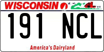 WI license plate 191NCL