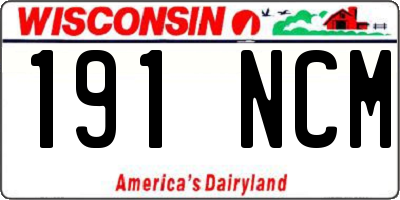 WI license plate 191NCM