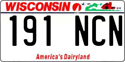 WI license plate 191NCN