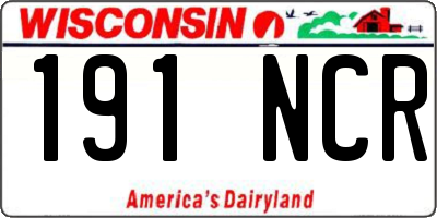 WI license plate 191NCR