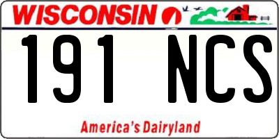 WI license plate 191NCS