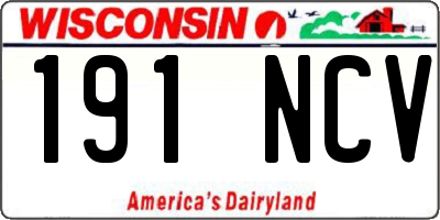 WI license plate 191NCV