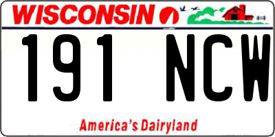 WI license plate 191NCW