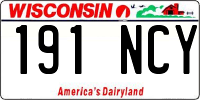 WI license plate 191NCY