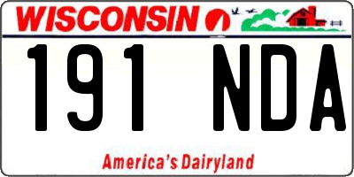 WI license plate 191NDA