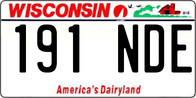 WI license plate 191NDE