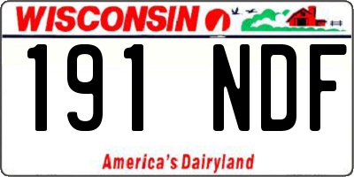 WI license plate 191NDF