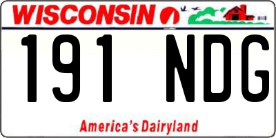 WI license plate 191NDG