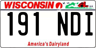 WI license plate 191NDI