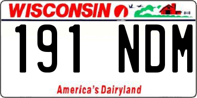 WI license plate 191NDM