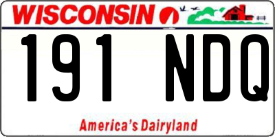 WI license plate 191NDQ