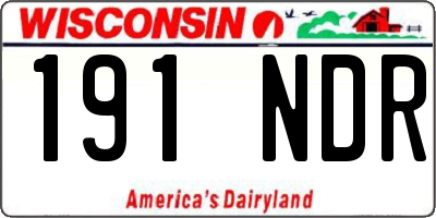 WI license plate 191NDR