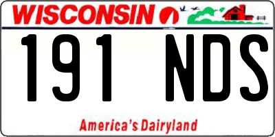 WI license plate 191NDS