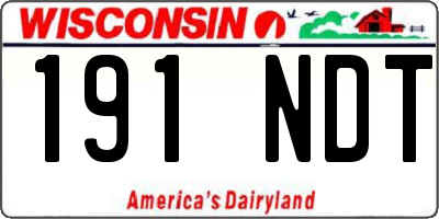 WI license plate 191NDT