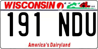 WI license plate 191NDU