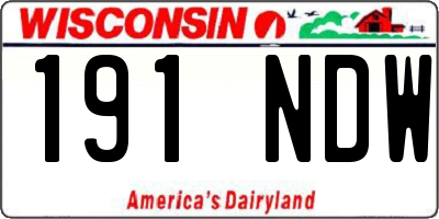 WI license plate 191NDW
