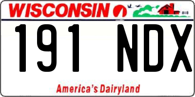 WI license plate 191NDX