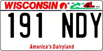 WI license plate 191NDY