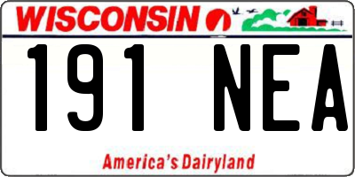 WI license plate 191NEA