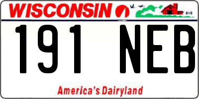 WI license plate 191NEB