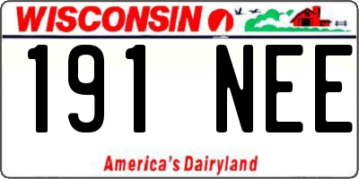 WI license plate 191NEE
