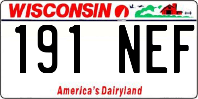 WI license plate 191NEF