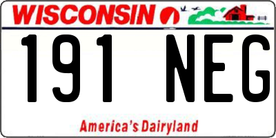 WI license plate 191NEG