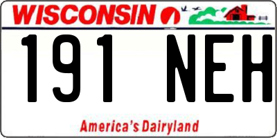 WI license plate 191NEH