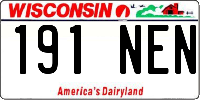 WI license plate 191NEN