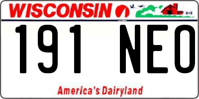 WI license plate 191NEO