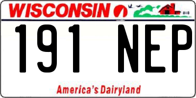WI license plate 191NEP