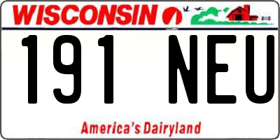 WI license plate 191NEU